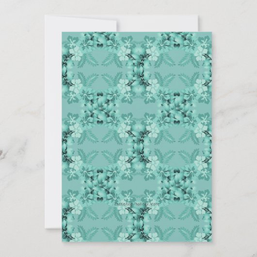 Kerstfeest Tropisch Thlekte Hibiscus Swag Kaart (Achterkant)