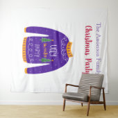 Kerstfeest trui lelijk vest blauw wit wandkleed (In Situ (horizontaal))