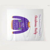 Kerstfeest trui lelijk vest blauw wit wandkleed (Voorkant (horizontaal))