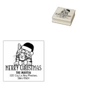 Kerstfeest Turkse Angora Cat Retouradres Rubberstempel (Gestempeld)