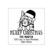 Kerstfeest Turkse Angora Cat Retouradres Rubberstempel (Afrduk)