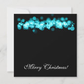Kerstfeest Turquoise Bokeh Lights Kaart (Achterkant)