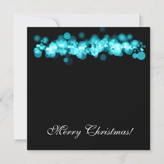 Kerstfeest Turquoise Bokeh Lights Kaart (Achterkant)