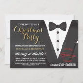 Kerstfeest Tuxedo Bow Stropdas Ball Dinner Invite Kaart (Voorkant)