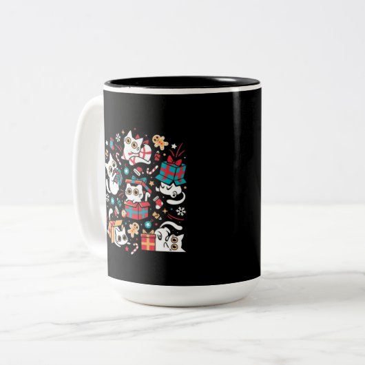 Kerstfeest Tweekleurige Koffiemok (Voorkant links)