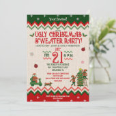 Kerstfeest Ugely Sweater Grappige Volwassene Vakan Kaart (Staand voorkant)