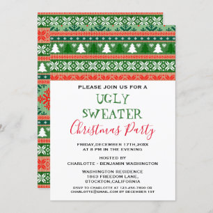 Kerstfeest Ugly Sweater Party Kaart