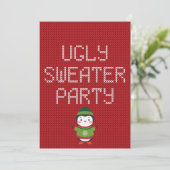 Kerstfeest Ugly Sweater Party Kaart (Staand voorkant)