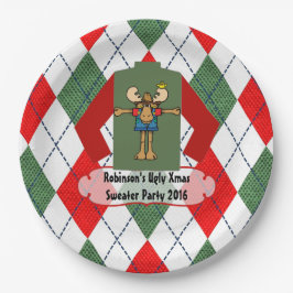 Kerstfeest Ugly Sweater Party Persoonlijk Papieren Bordje