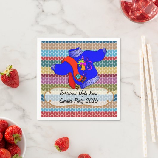Kerstfeest Ugly Sweater Party Persoonlijk Servet (Insitu)