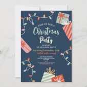 Kerstfeest Uitnodigen Feestelijke Party Tree Gifts Kaart (Voorkant)