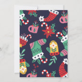 Kerstfeest Uitnodigen Feestelijke Party Tree Gifts Kaart (Achterkant)