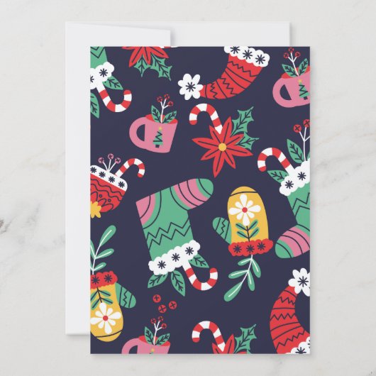 Kerstfeest Uitnodigen Feestelijke Party Tree Gifts Kaart (Achterkant)