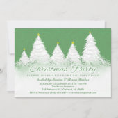 Kerstfeest Uitnodigen - Groen met Witte Bomen Kaart (Voorkant)