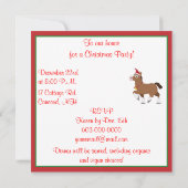 Kerstfeest Uitnodigen met paard in Santa Hat Kaart (Achterkant)