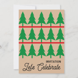 Kerstfeest uitnodigen, minimalistische Scandi stij Kaart