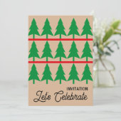 Kerstfeest uitnodigen, minimalistische Scandi stij Kaart (Staand voorkant)