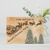 Kerstfeest: uitnodigen voor kerstfeest met santa s kaart (Staand voorkant)