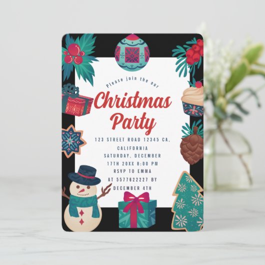Kerstfeest Uitnodiging (Staand voorkant)