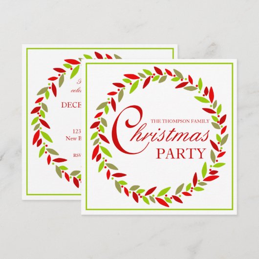 Kerstfeest Uitnodiging (Voorkant / Achterkant)