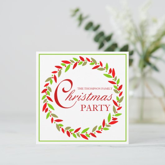 Kerstfeest Uitnodiging (Staand voorkant)