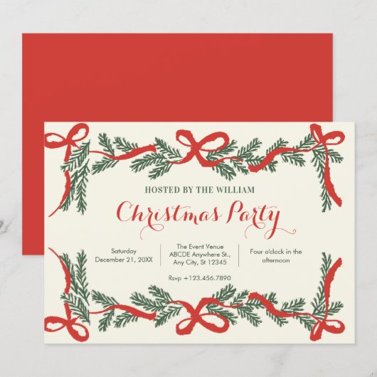Kerstfeest Uitnodiging (Voorkant / Achterkant)