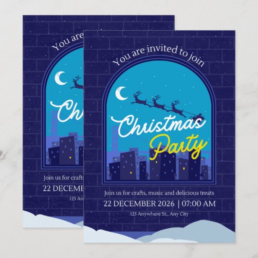 Kerstfeest Uitnodiging (Voorkant / Achterkant)