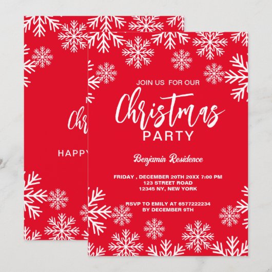 Kerstfeest uitnodiging (Voorkant / Achterkant)