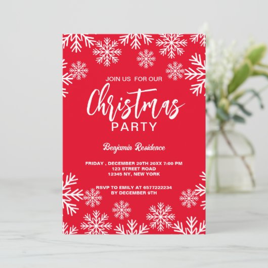 Kerstfeest uitnodiging (Staand voorkant)