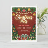 Kerstfeest Uitnodiging (Staand voorkant)