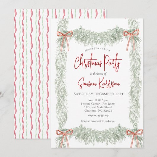 Kerstfeest uitnodiging (Voorkant / Achterkant)