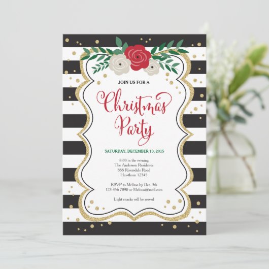 Kerstfeest Uitnodiging (Staand voorkant)