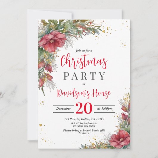 Kerstfeest Uitnodiging (Voorkant)