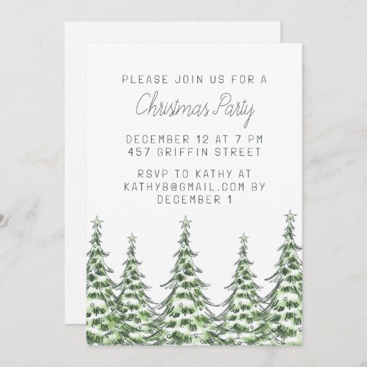 Kerstfeest Uitnodiging (Voorkant / Achterkant)