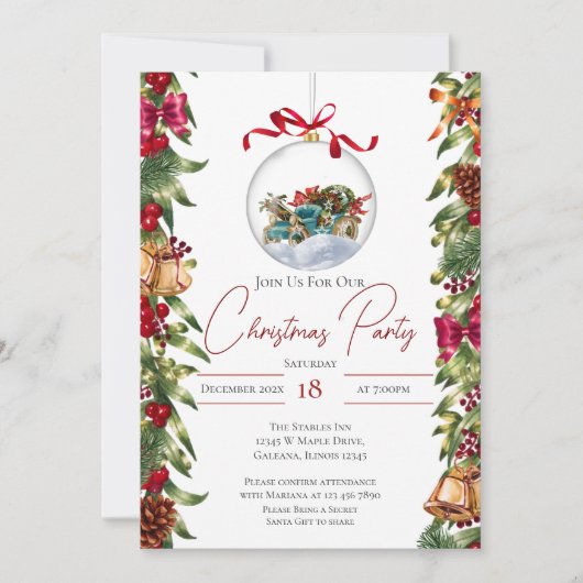 Kerstfeest Uitnodiging (Voorkant)