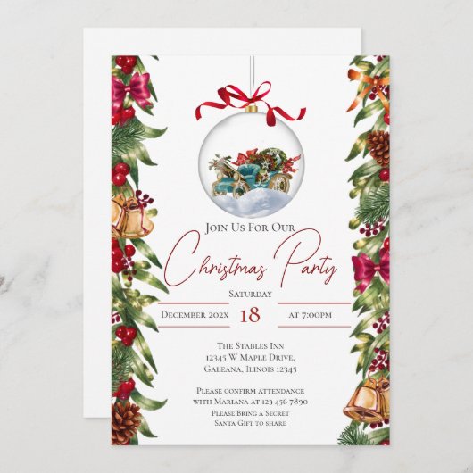 Kerstfeest Uitnodiging (Voorkant / Achterkant)