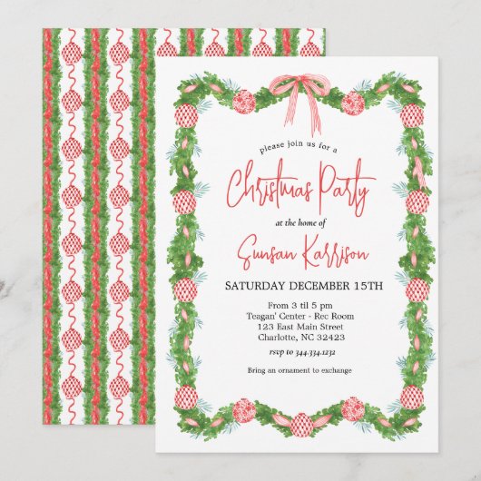 Kerstfeest uitnodiging (Voorkant / Achterkant)