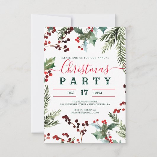 Kerstfeest Uitnodiging (Voorkant)