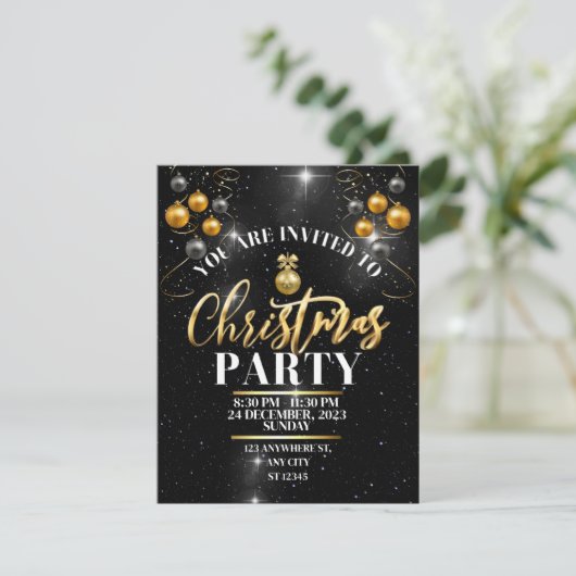 Kerstfeest Uitnodiging (Staand voorkant)