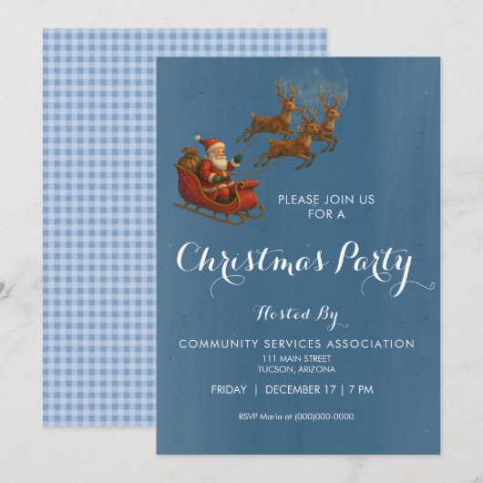 Kerstfeest Uitnodiging (Voorkant / Achterkant)