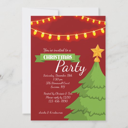 Kerstfeest Uitnodiging (Voorkant)