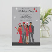 Kerstfeest Uitnodiging Afrikaans-Amerikaans (Staand voorkant)