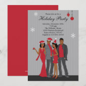 Kerstfeest Uitnodiging Afrikaans-Amerikaans (Voorkant / Achterkant)
