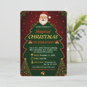 Kerstfeest Uitnodiging Bewerkbaar (Staand voorkant)
