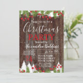 KERSTFEEST Uitnodiging, Bloemen Kaart (Staand voorkant)