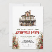 Kerstfeest uitnodiging boerderij printbaar rood gr (Voorkant)