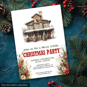 Kerstfeest uitnodiging boerderij printbaar rood gr