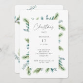 Kerstfeest uitnodiging Boho Spruce en Fir (Voorkant / Achterkant)