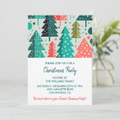 Kerstfeest uitnodiging Bos Sneeuwval (Staand voorkant)