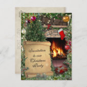 kerstfeest uitnodiging briefkaart (Voorkant / Achterkant)